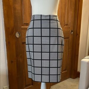 Classic Navy and White Checkered Skirt